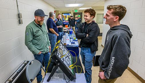 Students and employers at career fair